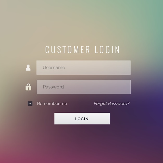 Grande Conception De Formulaire De Connexion Client Sur Fond Flou