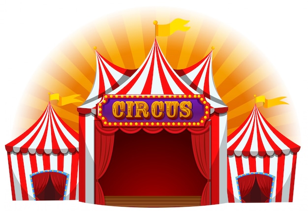 Vecteur gratuit grande tente de cirque ludique