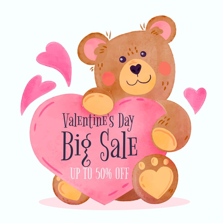 Vecteur gratuit grande vente aquarelle saint valentin