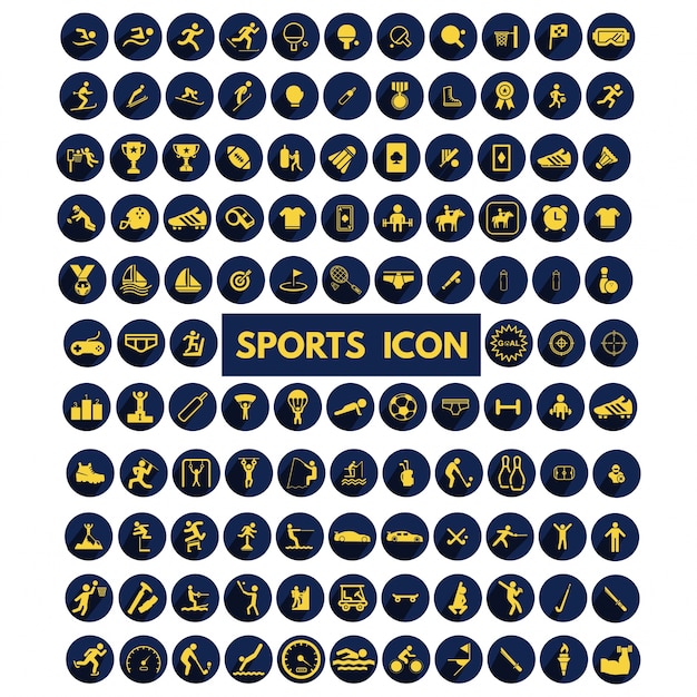 Les grands sports collection icons set