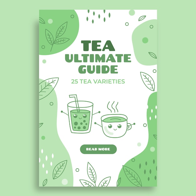 Vecteur gratuit graphique de blog de guide ultime de thé mignon