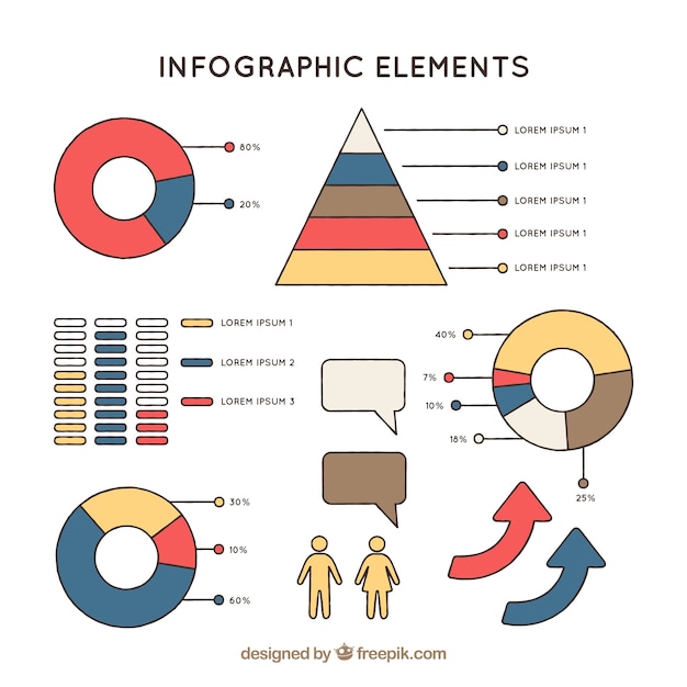 Vecteur gratuit graphiques colorés prêts à infographies