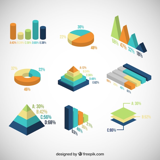 Vecteur gratuit graphiques colorés