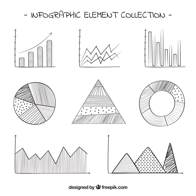 Graphiques pour infographies avec des conceptions différentes