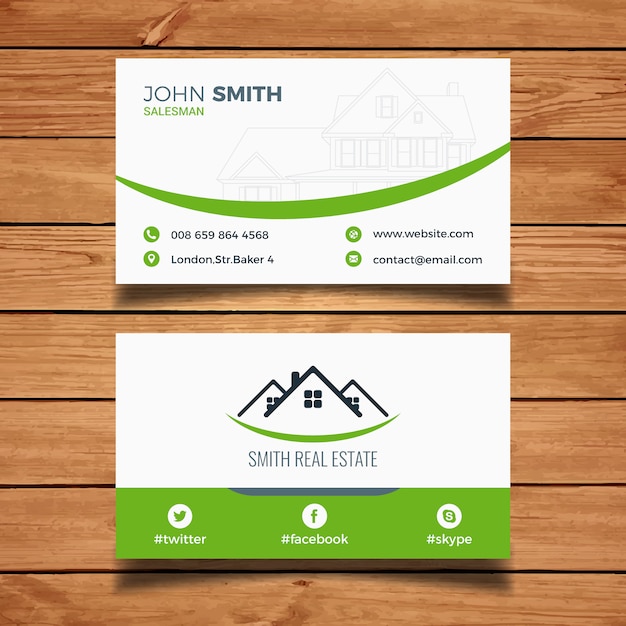 Vecteur gratuit green business clean business card