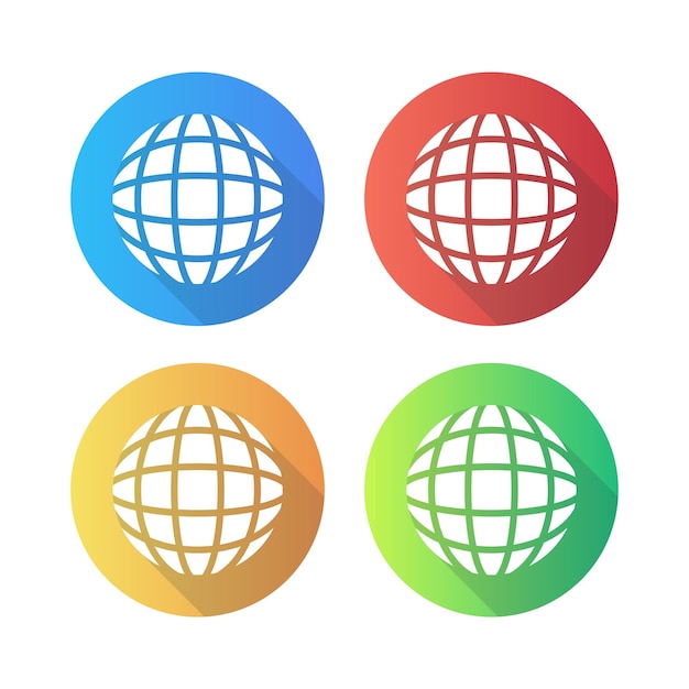 Vecteur gratuit grilles de globe blanches avec des cercles gradients de couleurs multiples