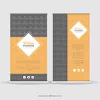 Vecteur gratuit gris et orange business roll up