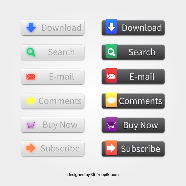 Vecteur gratuit gris web buttons collection