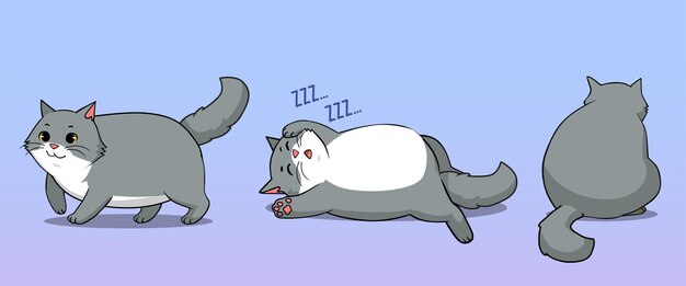 Dessin Anime Mignon Gros Chat Endormi Vecteur Premium Dessin Anime Mignon Gros Chat Endormi Vecteur Premium