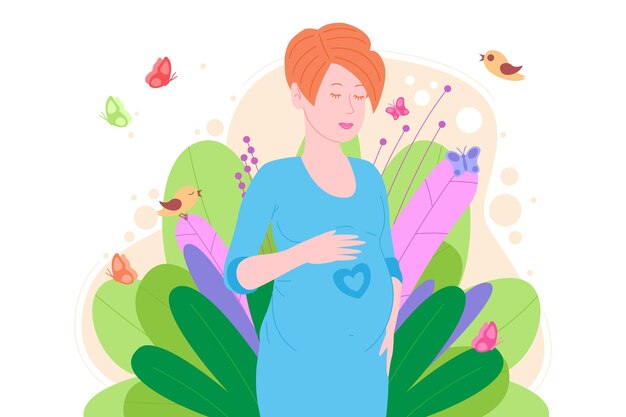 Bebe Dans Le Ventre De La Femme Vecteur Gratuite