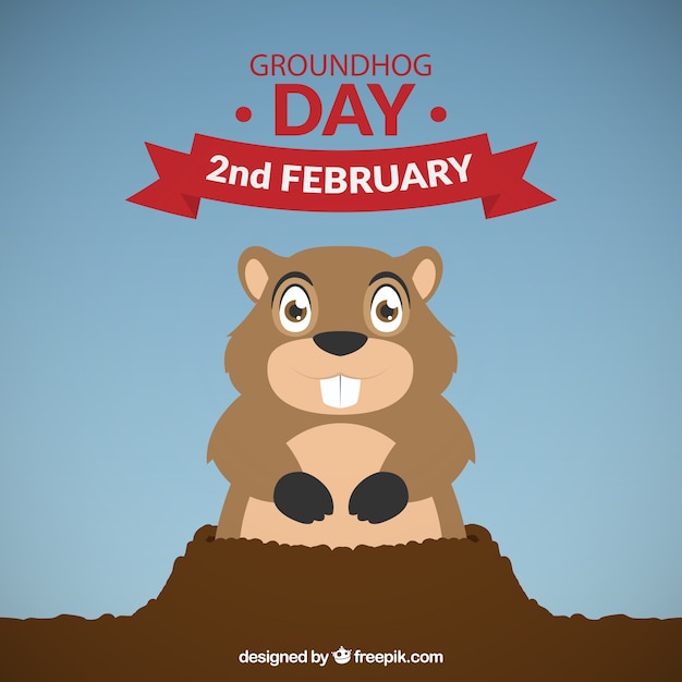 Vecteur gratuit groundhog day background