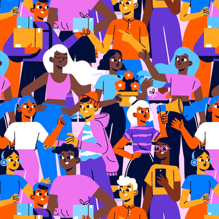Vecteur gratuit groupe de design plat dessiné à la main de modèle de personnes