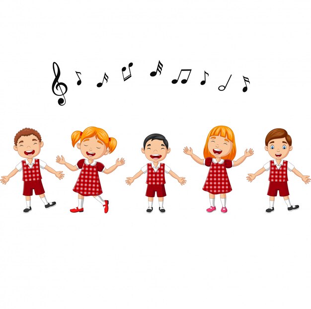 Groupe De Dessin  Anim  D enfants Chantant Dans La Chorale 