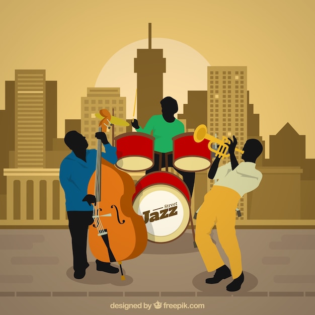 Vecteur gratuit groupe de jazz