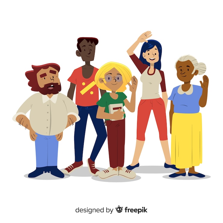 Vecteur gratuit groupe multiracial de personnes différentes