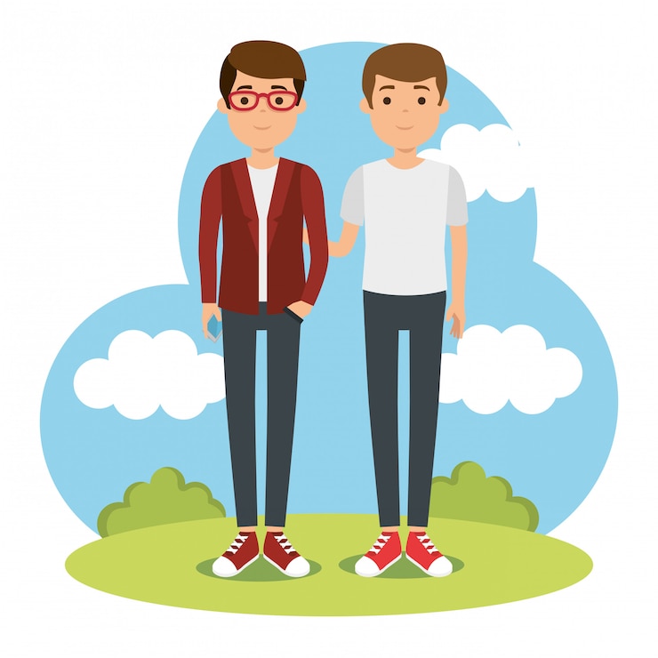 Vecteur gratuit groupe de personnes dans le parc