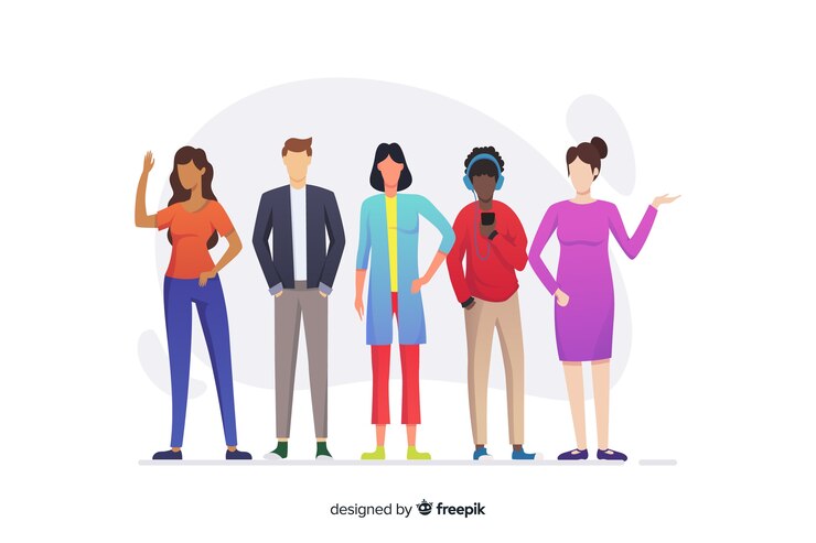 Vecteur gratuit groupe de personnes de différentes races