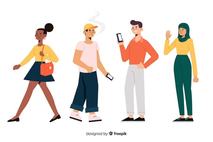 Vecteur gratuit groupe de personnes de différentes races