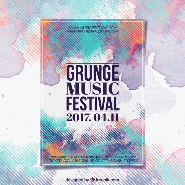 Grunge affiche du festival de musique