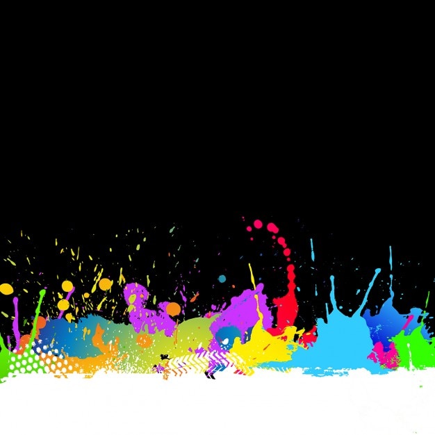 Grunge background avec des icônes colorées de peinture