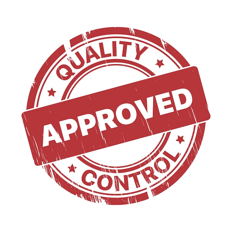 Vecteur gratuit grunge quality control approved seal stamp caoutchouc look