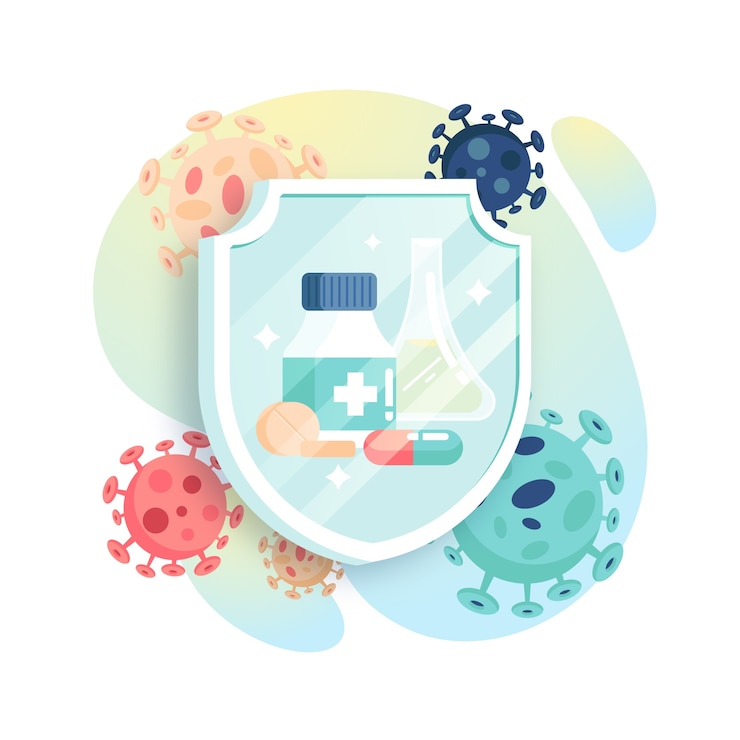 Vecteur gratuit guérir pour un nouveau concept de virus
