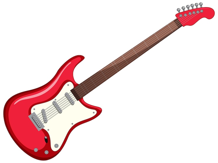 Vecteur gratuit une guitare électrique isolée