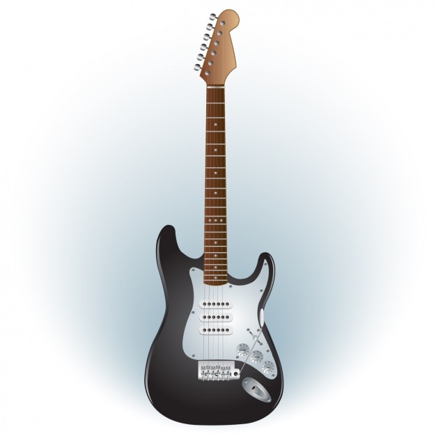 Vecteur gratuit guitare électrique noir et blanc