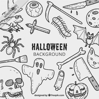 Halloween background avec des dessins