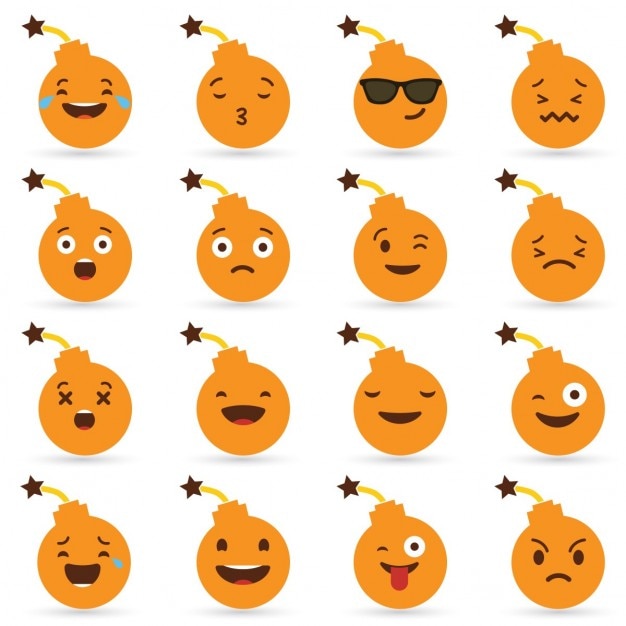 Vecteur gratuit halloween bombe emoticons