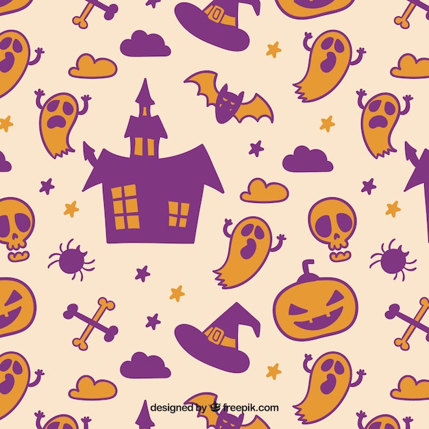 Halloween motif de couleur orange et violet