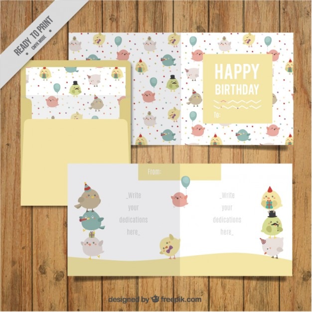 Vecteur gratuit hand drawn belles cartes vintage avec enveloppe