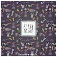 Vecteur gratuit hand drawn effrayant fond halloween