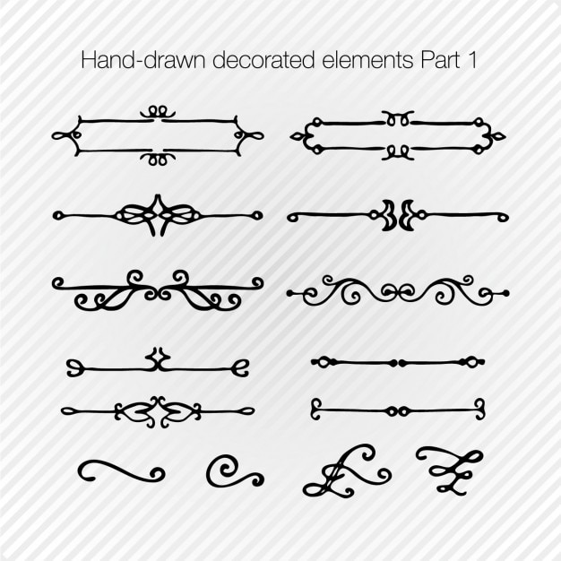 Vecteur gratuit hand drawn éléments décorés