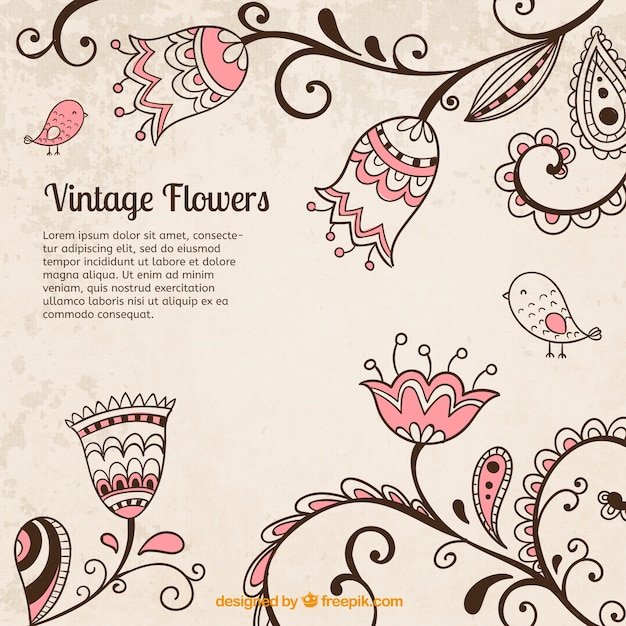 Vecteur gratuit hand drawn fond floral