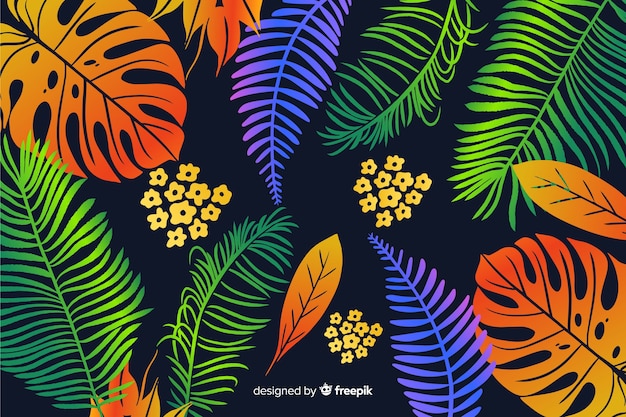 Hand drawn fond tropical