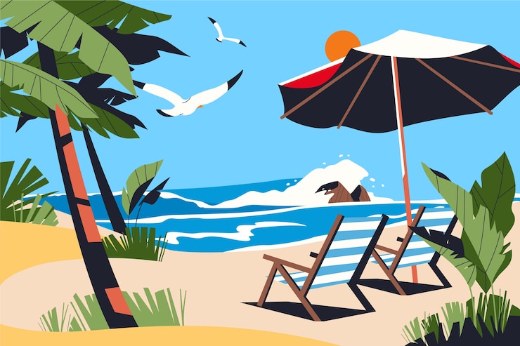 Vecteur gratuit hand drawn fond tropical