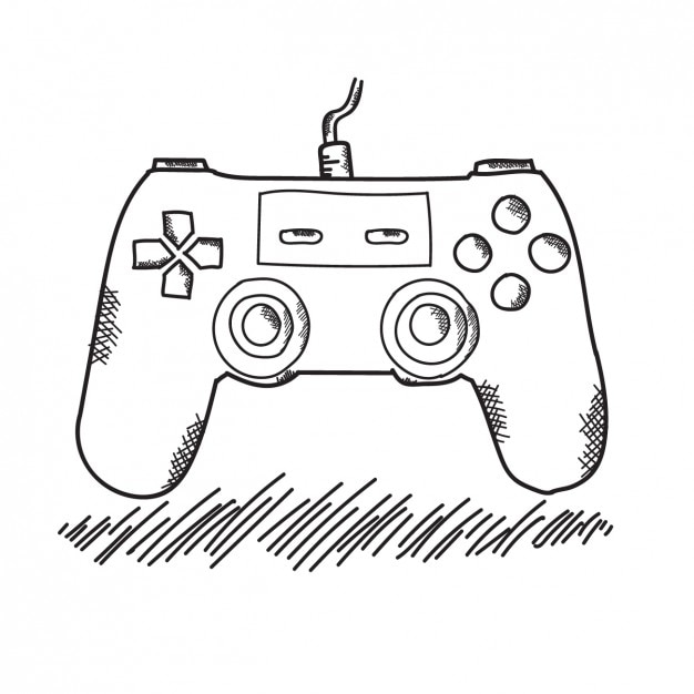 Vecteur gratuit hand drawn game controller