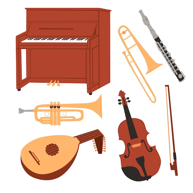 Vecteur gratuit hand drawn instruments de musique