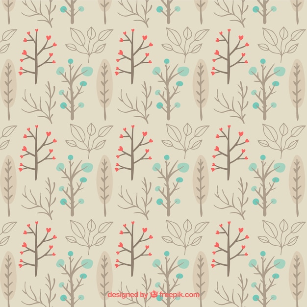 Hand Drawn Pattern Arbres Mignons