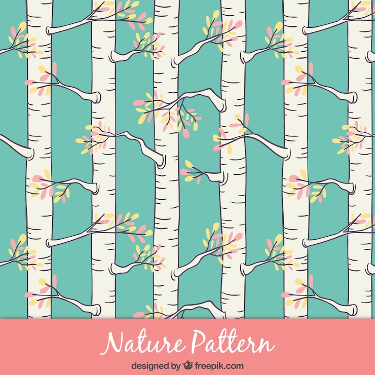Vecteur gratuit hand drawn troncs modèle avec des branches
