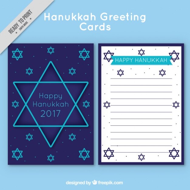 Hanukkah Carte De Voeux Avec Des étoiles Bleues