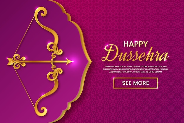 Vecteur gratuit happy dussehra dans un style papier