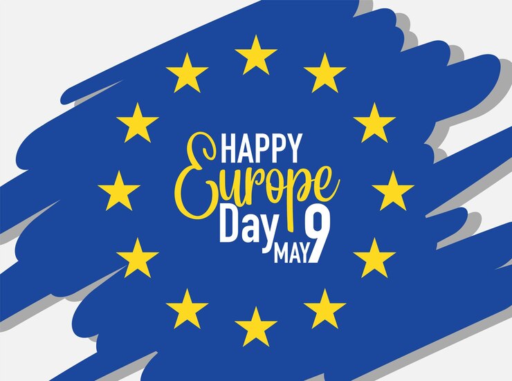 Vecteur gratuit happy europe day vector design pour bannière ou affiche