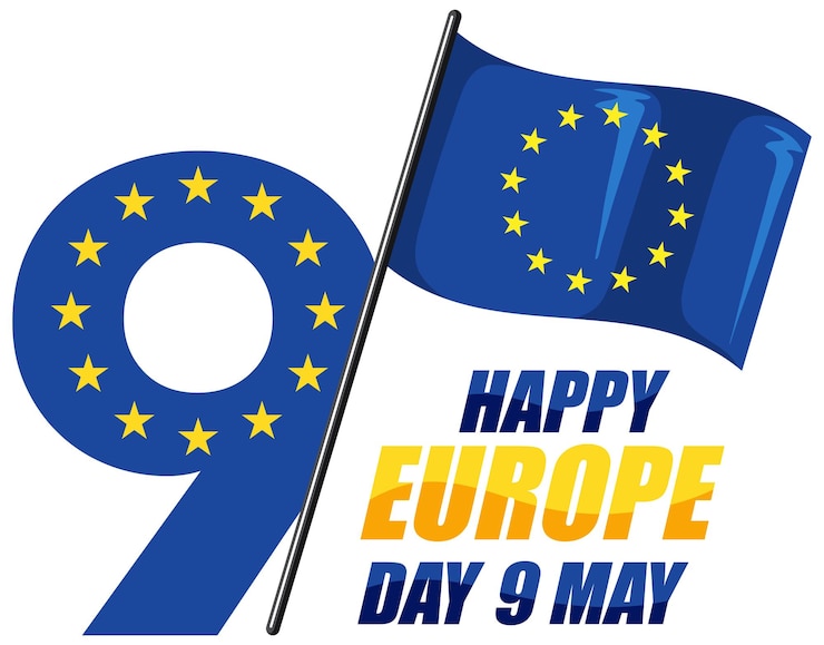 Vecteur gratuit happy europe day vector design pour bannière ou affiche