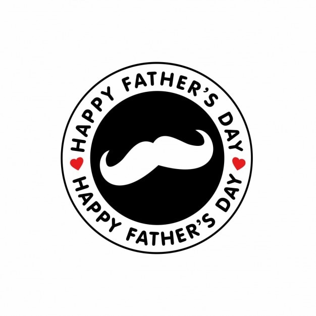 Vecteur gratuit happy fathers moustache day design insignes