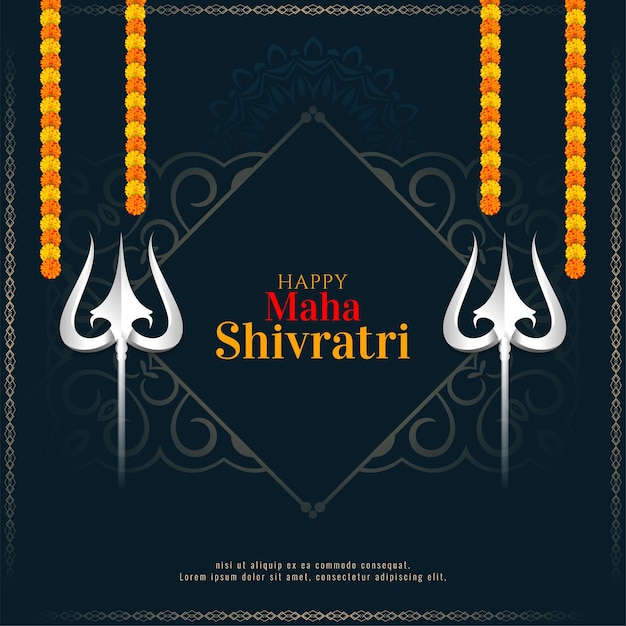 Vecteur gratuit happy maha shivratri festival célébration vecteur de fond de salutation artistique