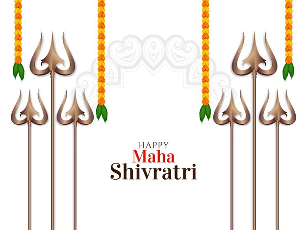 Happy Maha Shivratri Vecteur De Fond Festival Traditionnel Indien