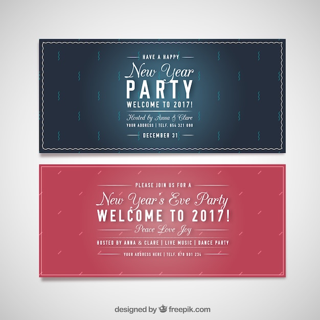 Happy New Year 2,016 Bannières pack