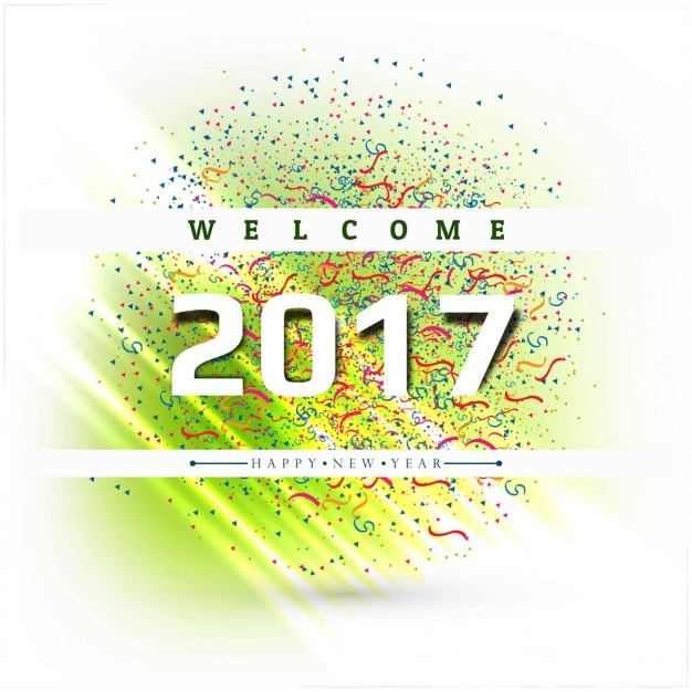 Vecteur gratuit happy new year 2017 colorful background confettis